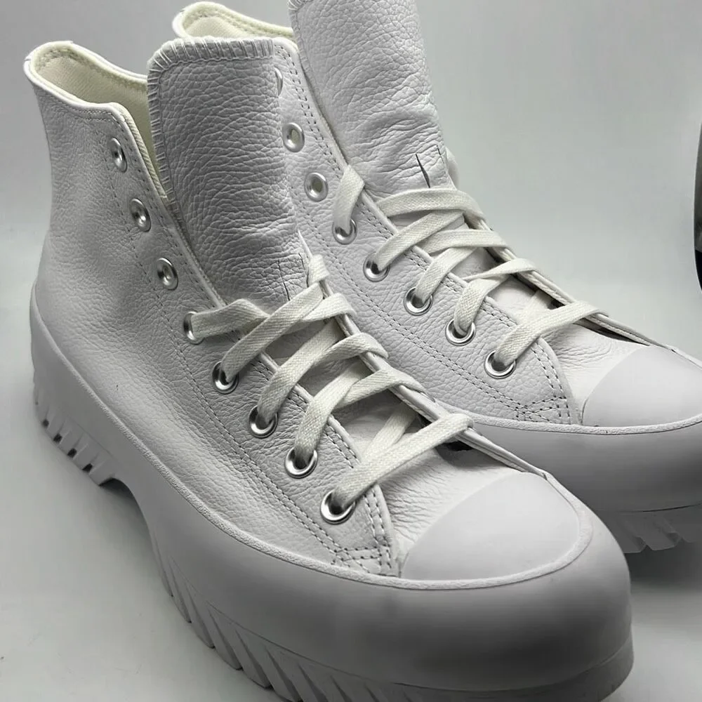 Converse Chuck Taylor All Star Leather Lugged 2.0 White Sneakers Men 8.5 / W10.5 - Picture 3 of 9